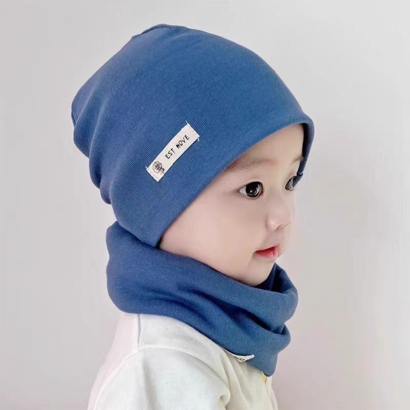 帽子 新生児 0-3ヶ月 あったか 防寒 泉門保護 ダブルレイヤー ネックウォーマー 2点セット ポリエステ..