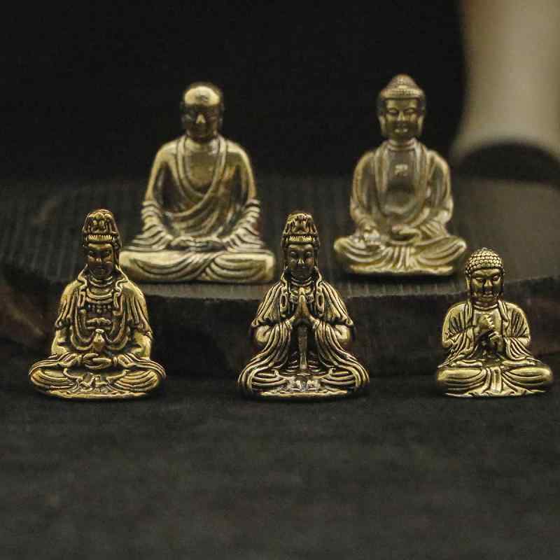 仏像 ミニ 釈迦牟尼仏 真鍮製 携帯用 卓上 玄関 リビング オフィス デスク インテリア 置物 オブジェ ..