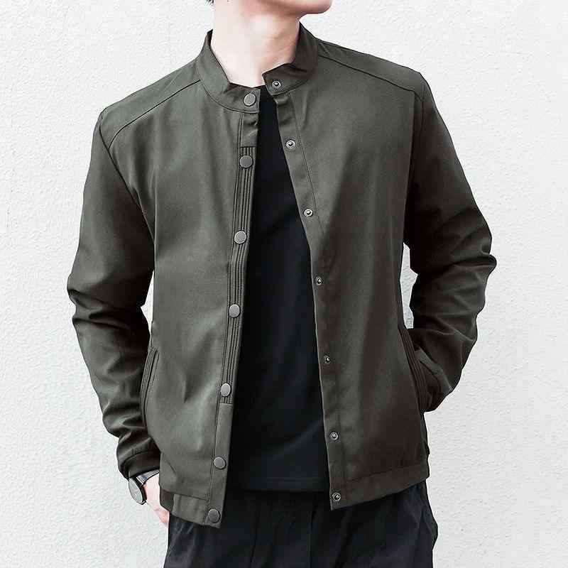 ジャケット メンズ 男性用 秋アウター 耐久性 薄手 軽量 スタンドカラー ゆったり ルーズフィット 大きいサイズ ビッグサイズ トレンド カジュアル 着回し 長袖 ポケット付き