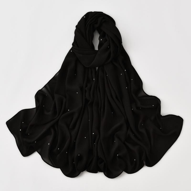 スカーフ レディース 大判 パール シフォン ラインストーン 星柄 薄手 UVカット エスニック調 ロングショール ヘッドスカーフ ファッション小物 オールシーズン対応 ポリエステル素材(x2)