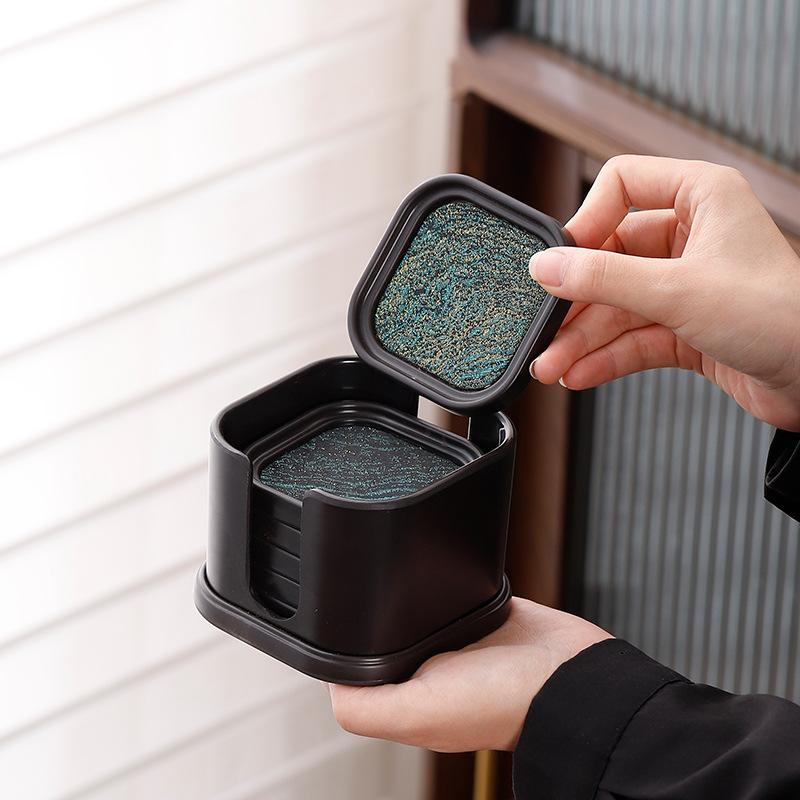 コースター 速乾 吸水性抜群 断熱 布製 新中華風 レトロ モダン おしゃれ 茶托 茶道具 家庭用 カップ敷き ティーマット 無地 正方形 テーブルウェア