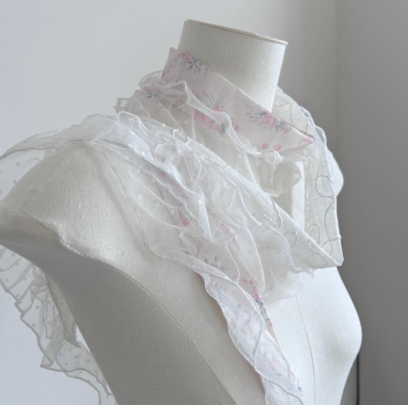 スカーフ レディース 女性用 肩掛け 首元カバー レース 刺繍 花柄 フラワー リボン プチスカーフ かわ..