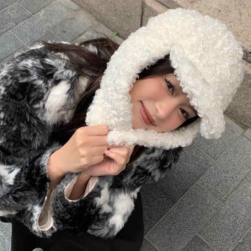 帽子 防寒 保温 かわいい ふわふわ もこもこ フェイクファー ボア フライトキャップ 秋冬 耳当て帽 パイロットキャップ ポリエステル あたたかい