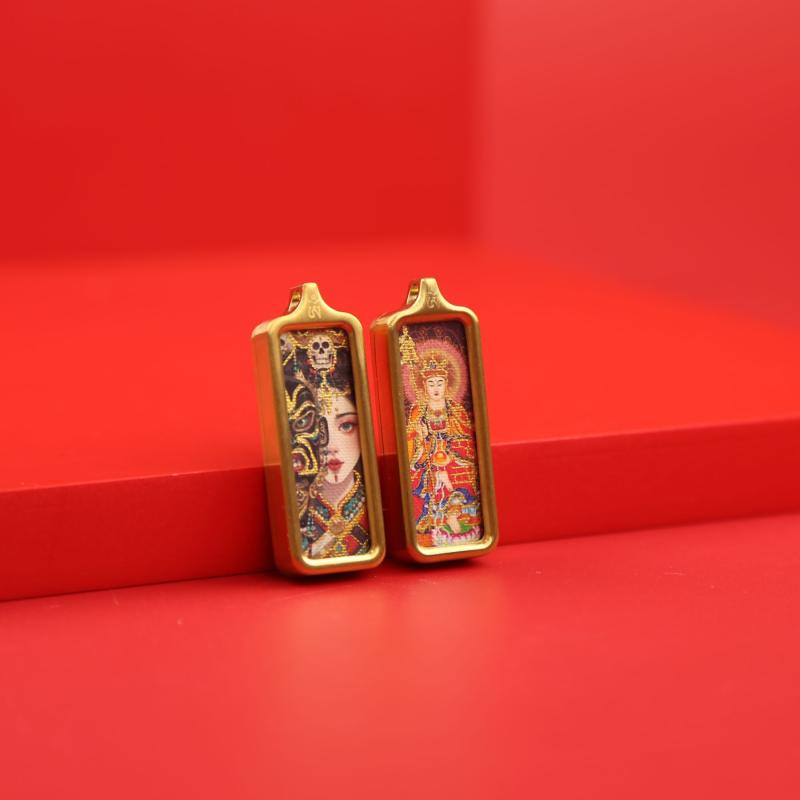 ネックレス メンズ レディース 防水 真鍮製 エスニック風 スリム ガウケース型 お守り 守護仏 開運 厄..