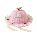 ベビーハット 女の子 赤ちゃん 低月齢 春夏 薄手 通気性 メッシュ 日よけ UVカット つば広 バケットハット プリンセス かわいい(x2)