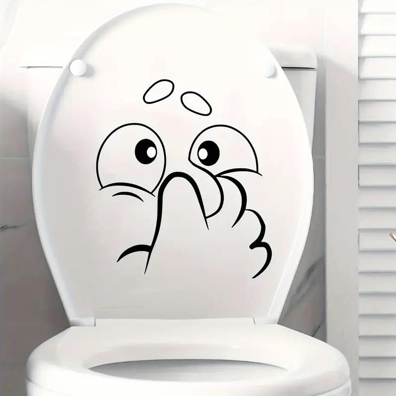 トイレシール 防水 かわいい 面白 キャラクター 鼻をつまむデザイン バスルーム トイレ蓋 デコレーション 自己粘着 PVC素材 貼るだけ簡..