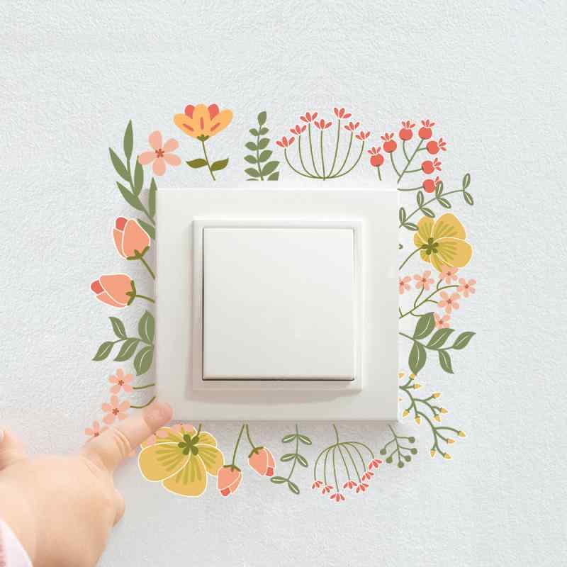ウォールステッカー 春デザイン 花柄 スイッチカバー デコレーション トイレ 寝室 浴室 リビング 玄関..