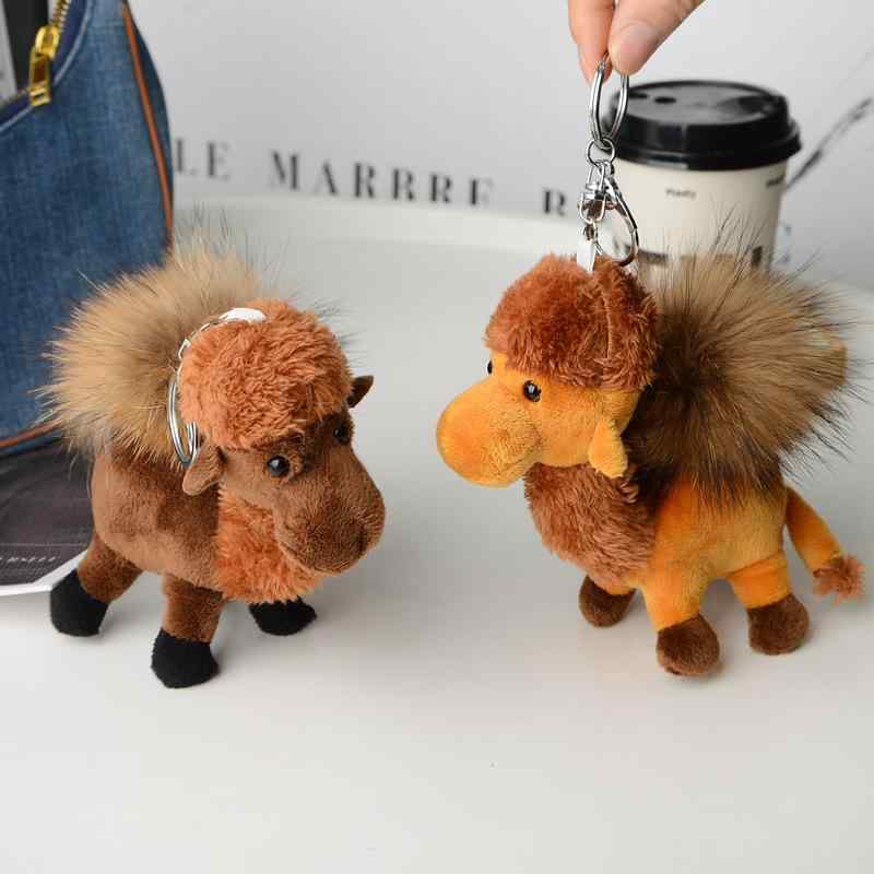 キーホルダー ラクダぬいぐるみ タヌキファー ポンポン マスコット リアルファー 個性的デザイン バッ..
