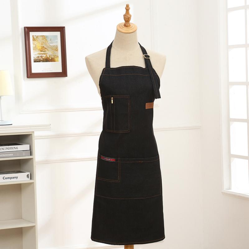 帯電防止 防水加工 デニム エプロン 美容師 理容師 美容室 理髪店 サロンワーク用 ヘアカット ヘアカラ..