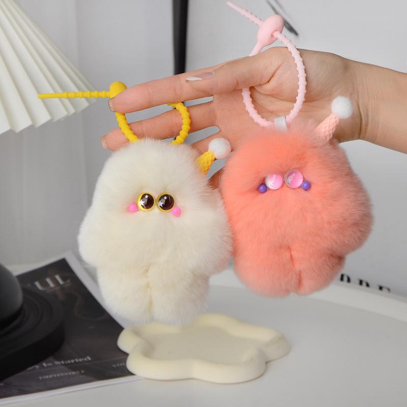 キーホルダー レディース かわいい ふわふわ アイスクリーム型 ぬいぐるみ マスコット バッグチャーム 車 キーリング 鞄チャーム パステルカラー 誕生日 プレ...