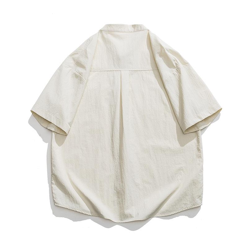 シャツ メンズ 男性用 形態安定 ノーアイロン 綿麻混紡 ウォッシュ加工 ユーズド風 大きいサイズ ビッグサイズ チャイナ服 チャイナ風 ..