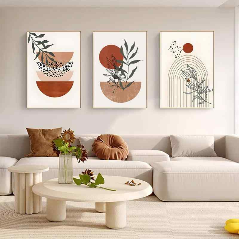 ウォールアート ボヘミアン風 幾何学模様 抽象画 高精細プリント フレームなし キャンバスプリント リビング 寝室 ダイニング 玄関 壁掛け モダン アートパネル インテリア 長方形