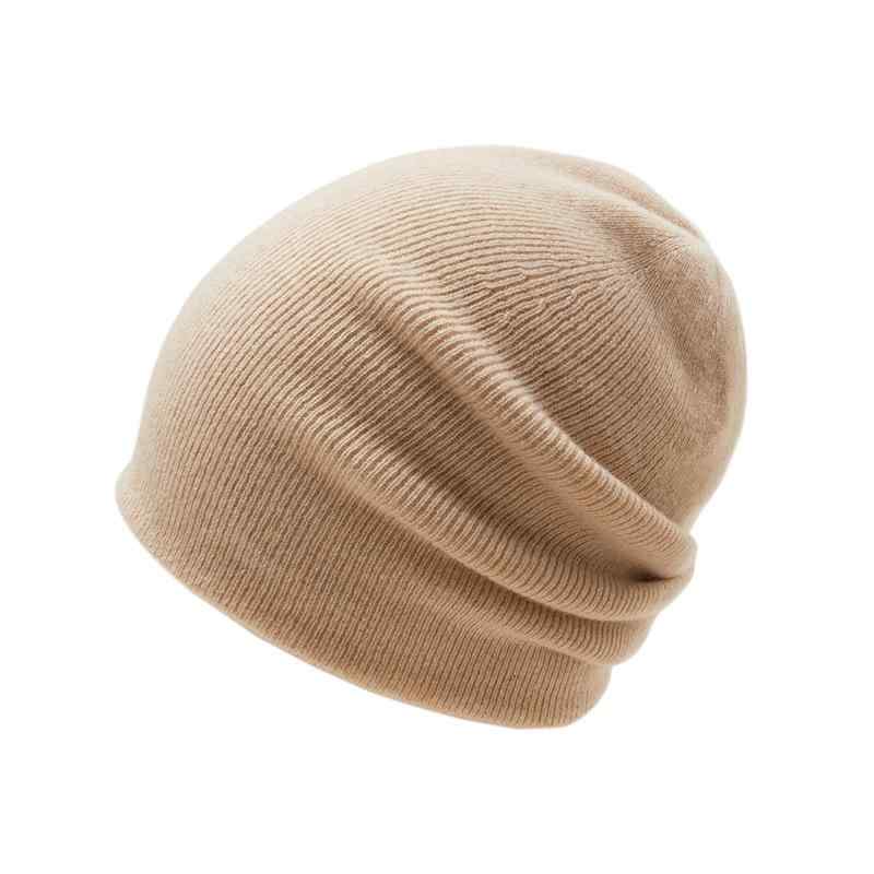 ニット帽 メンズ レディース 兼用 保温 防寒 100%純カシミヤ ホールガーメント 二重構造 ストライプ 秋冬 フリーサイズ 丸型 シンプル(4)