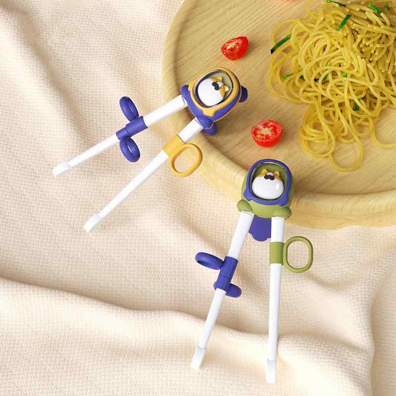 箸 キッズ ベビー スプリング式 持ち方矯正 トレーニング箸 ABS樹脂製 指サポート かわいい キャラクタ..