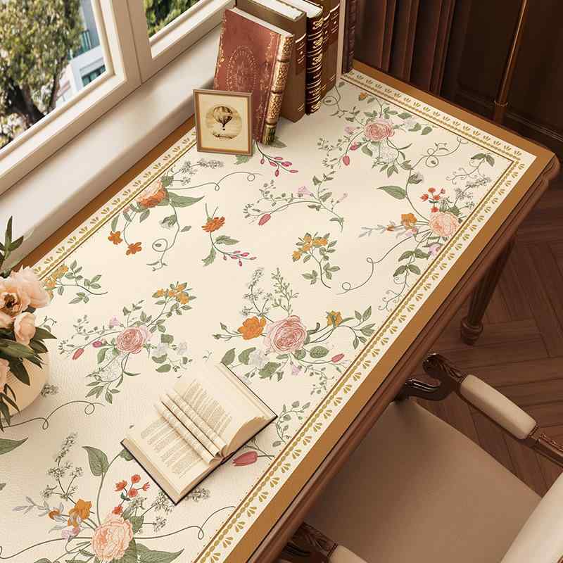 デスクマット デスクパッド 防水 防塵 防油 レザー フリーカット 高級感 おしゃれ 長方形 オフィス 事務 パソコン 植物柄