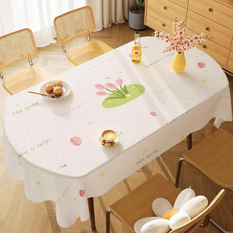 テーブルクロス 撥水加工 防汚加工 拭ける フェイクレザー 長方形 高級感 上品 エレガント ナチュラルテイスト カントリー調 フラワーデザイン ボタニカル柄 家庭用 食卓 ダイニング リビング おしゃれ