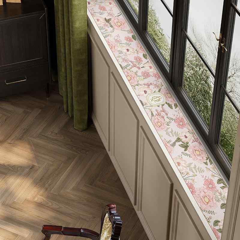 出窓マット 防水 日よけ 極細 スリム PUレザー アメリカン 窓辺 ベランダ バルコニー 窓台 奥行き狭い おしゃれな空間演出 模様替え シート