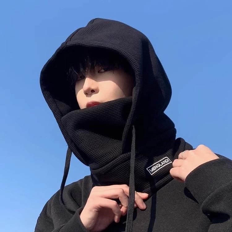 バラクラバ メンズ 防風 防寒 保温 耳当て ネックウォーマー一体型 サイクリング バイク 通勤 目出し帽 コットン ニット帽 秋冬 カジュアル シンプル 高級感