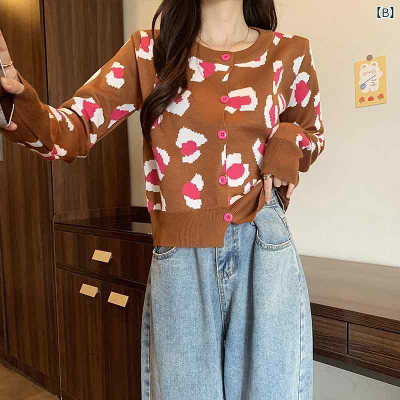 ニットカーディガン レディース 女性用 ヒョウ...の紹介画像3