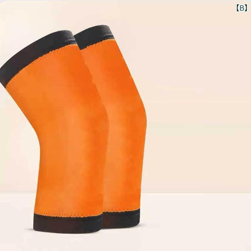 膝サポーター メンズ レディース 防寒 保温 あったか 冷え対策 厚手 裏ボア ニット ストラップ付き 秋冬 ランニング スポーツ サイクリング ウォーキング 筋トレ グレー イエロー