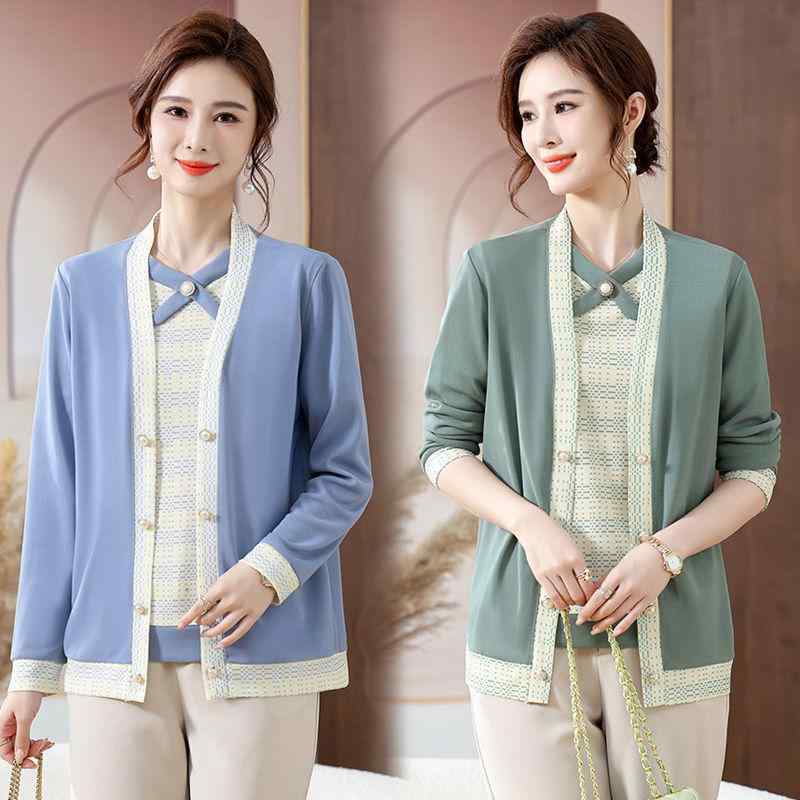 セットアップ レディース 長袖カーディガン 2点セット 春夏秋 通勤用 オフィス カジュアル シンプル 若見え おしゃれ 上品 無地 ポリエステル ゆったり 体型カバー