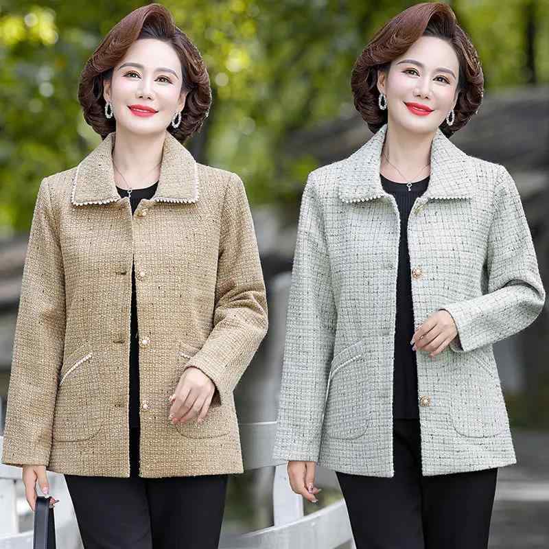 カーディガン ミセス レディース 若見え 上品 エレガント ショート丈 ジャケット 羽織り 春秋 カジュアル フォーマル ポリエステル素材 カーキ ライトグレー