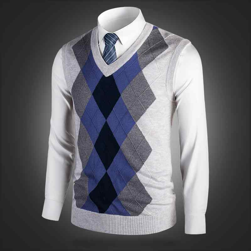 ニットベスト メンズ 男性用 羊毛混紡 Vネック 切り替え カジュアルスタイル 着回し ノースリーブ プルオーバー 大きいサイズ グレー系 ブラック 秋冬