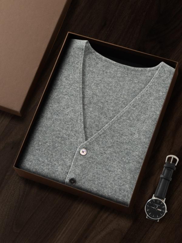 ニットベスト メンズ 男性用 カシミヤ混 Vネック 前開き シングルボタン ノースリーブ 秋冬 ビジネス カジュアル 通勤 オフィス ゆったり ルーズフィット おしゃれ 30代 40代 50代 ミドルエイジ