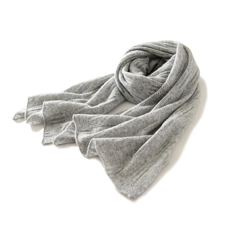 マフラー ストール ショール レディース 秋冬 防寒 保温 発熱 薄手 透かし編み カシミヤ ニット ロング 通勤用 ファッション