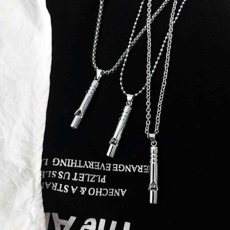 Rhodolite - ネックレス メンズ レディース 吹ける ホイッスル ヒップホップ ストリート系 シンプル クール ペンダント 合金製 電気メッキ加工 ロングチェーン インフルエンサー インスタ映え 音符モチーフ アクセサリー