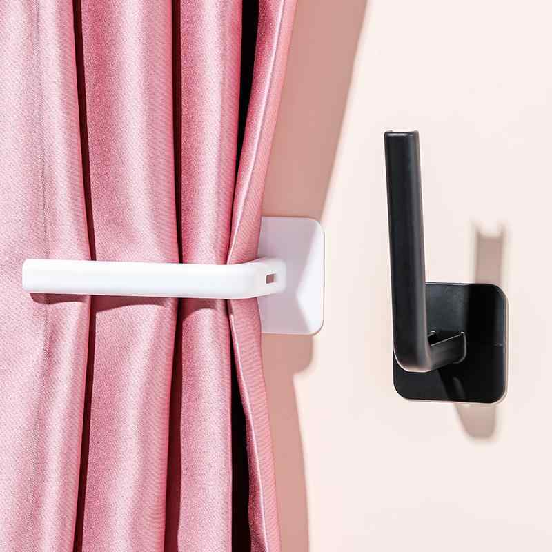 カーテンフック 穴あけ不要 ドリル不要 賃貸OK 強力粘着 跡が残らない カーテンタッセルホルダー 多機..
