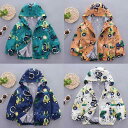 キッズ 男の子 防風 フード付き フルジップ ウィンドブレーカー 春 ジャケット ベビー服 恐竜柄 ショベルカー柄 キャラクター カジュアル ポリエステル素材