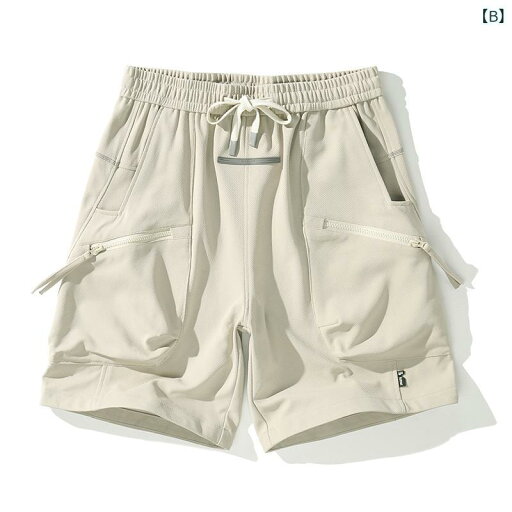 ショートパンツ メンズ 薄手 通気性抜群 ゆったり 伸縮性 スポーツ ワーク ハーフパンツ 春夏 アメリカンカジュアル ウォッシュ加工 無地 コーヒー色