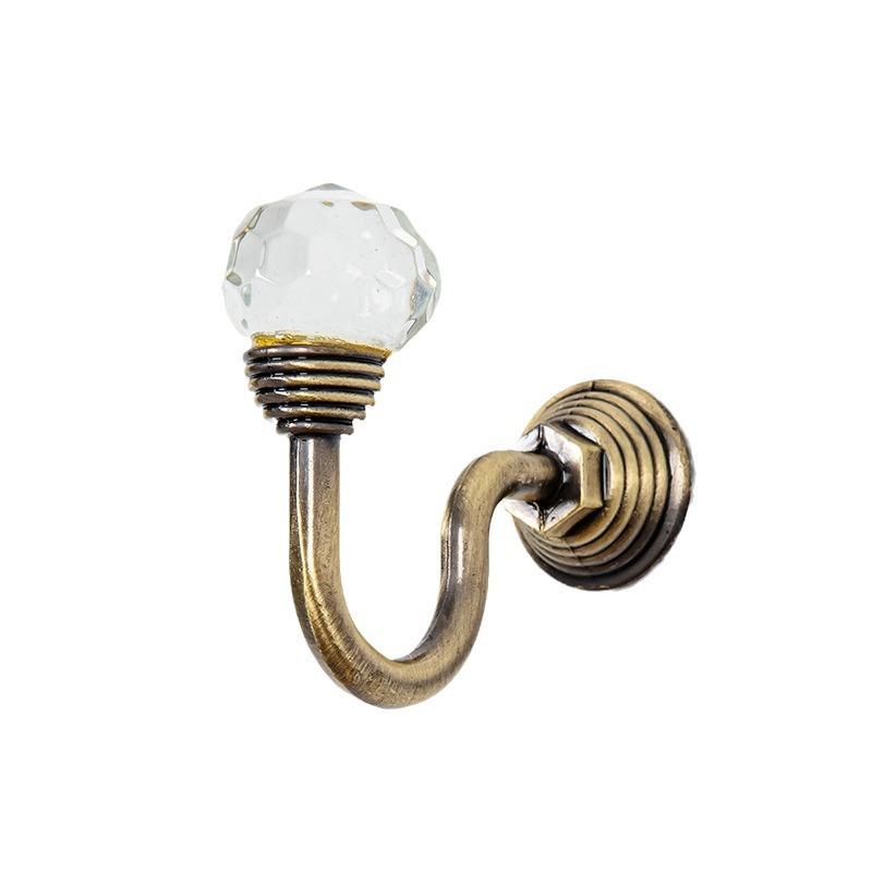 カーテンフック 亜鉛合金製 高品質 小クリスタル 穴あけ式 壁掛け ウォールフック 収納フック おしゃれ モダン シンプル インテリア カ..