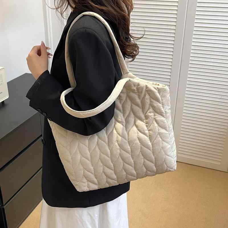 トートバッグ レディース 中綿 大容量 軽量 ファスナー付き 内ポケット 韓国風 カジュアル 通勤 お出かけ 肩掛け ショルダーバッグ ハンドバッグ