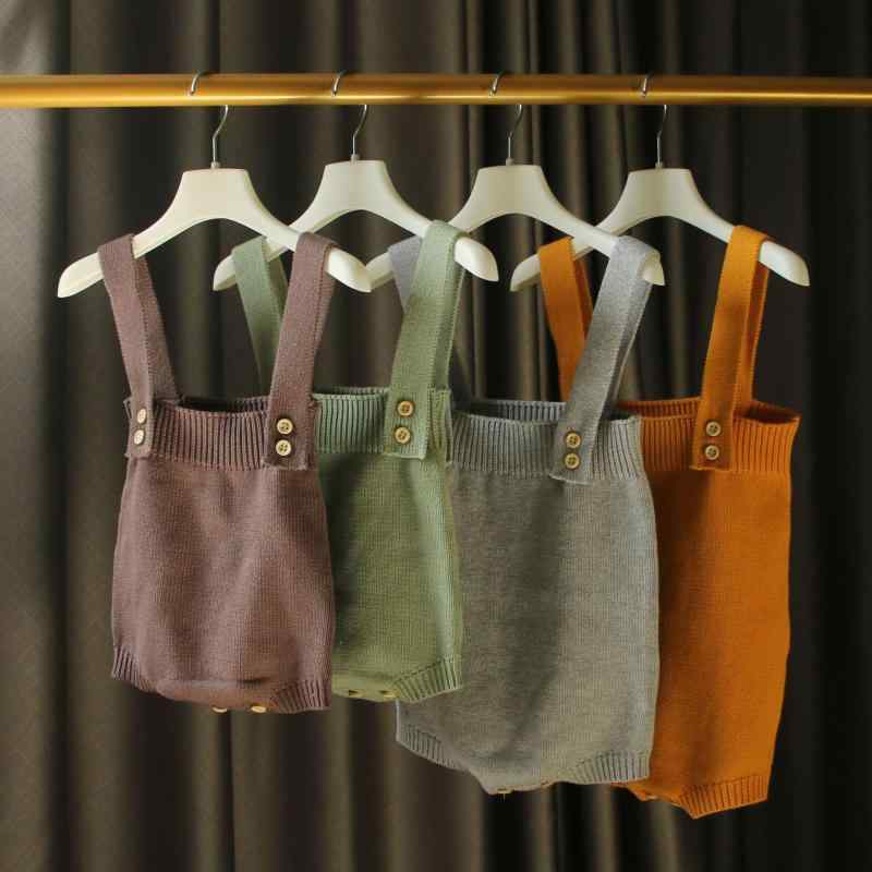 ロンパース ベビー 男の子 女の子 綿100% コットン 肌に優しい 秋冬 ニットカーディガン ノースリーブ サロペット オーバーオール 普段着 部屋着 お出かけ カジュアル かわいい おしゃれ