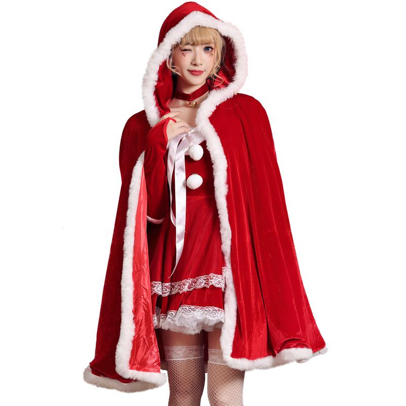 Other - コスチューム レディース 暖か ベロア風 バニーガール マント ケープ クリスマスパーティー イベント 仮装 衣装 レッド イエロー 秋冬 フリーサイズ