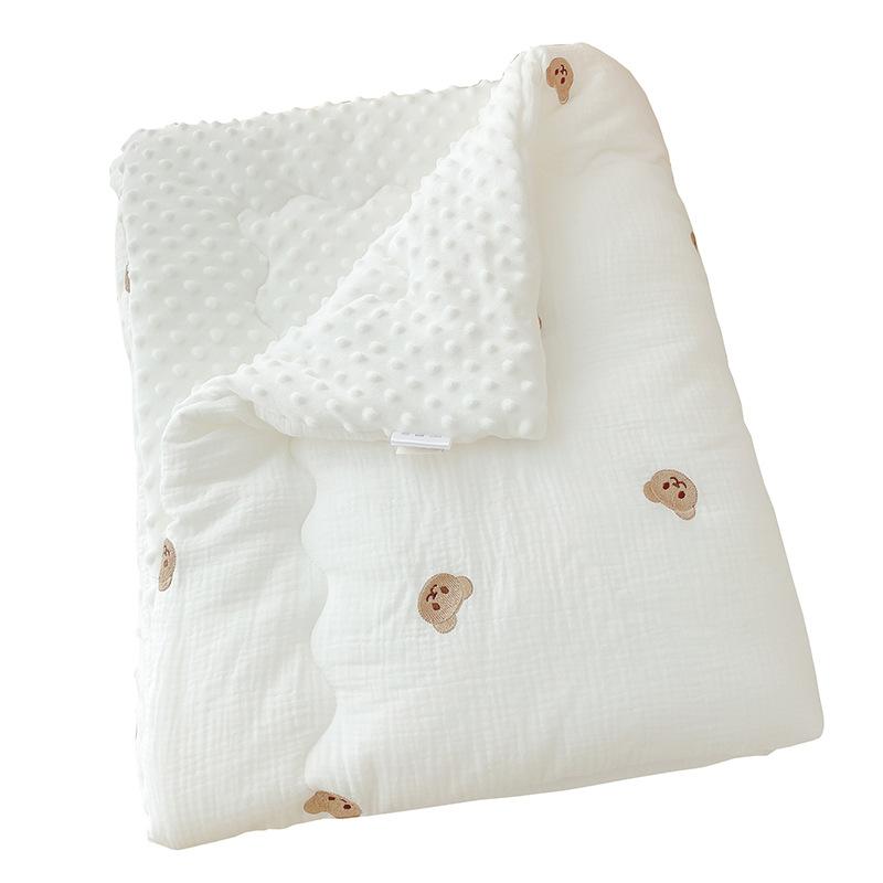 ベビー布団 新生児 赤ちゃん 子供用 綿100% もこもこドット 薄手 軽量 肌に優しい 快適 ふんわり オールシーズン 保育園 幼稚園 冷房対策 肌掛け おしゃれ かわいい