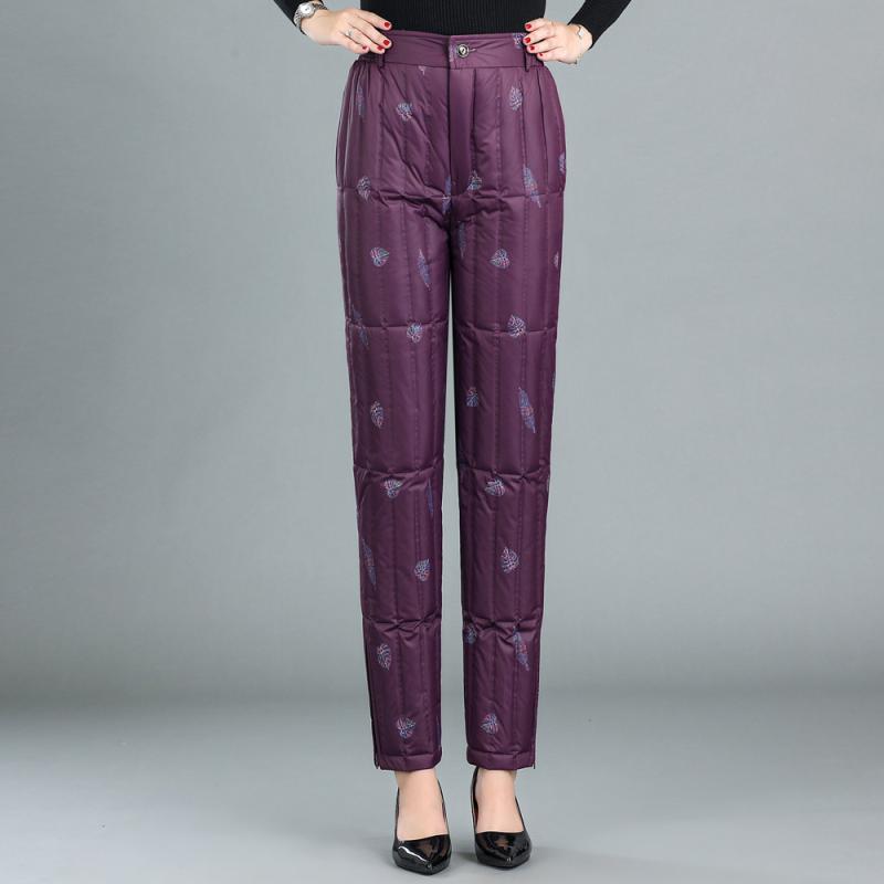 ダウンパンツ レディース ミセス ママ 秋冬 保温 防寒 あったか ハイウエスト ストレート 外出用 部屋着 ルームウェア ゆったり 楽ちん..