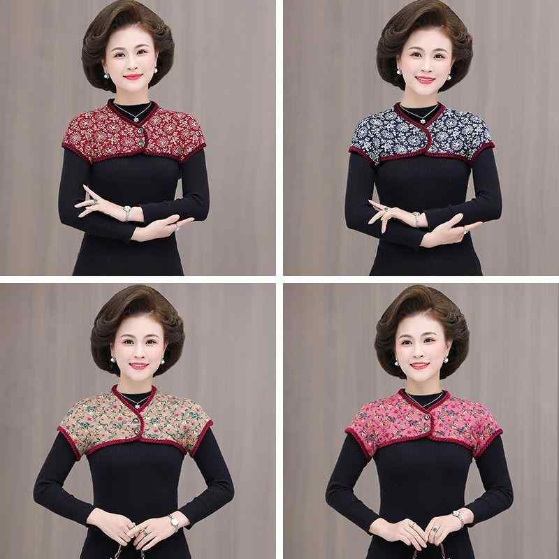 ベスト レディース 中高年 ミセス キャメルウール 中綿入り 保温 防寒 肩当て ショート丈 就寝用 部屋..