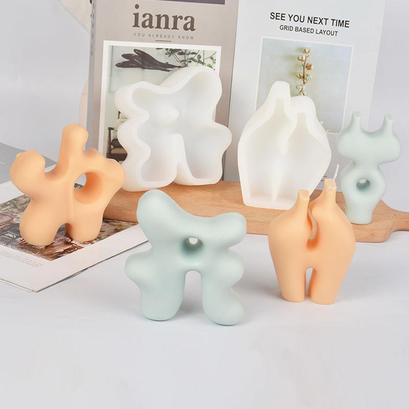 モールド シリコン DIY 手作り アロマキャンドル アロマディフューザー ストーン 石膏 型 不規則形 モ..