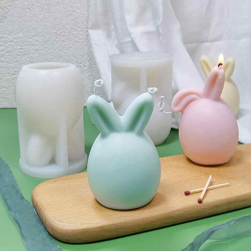 シリコンモールド イースター うさぎ アロマキャンドル アロマストーン 手作り DIY 垂れ耳 立ち耳 かわいい シリコン製 チョコレート ケーキ お菓子作り 置物 ハンドメイド 雑貨