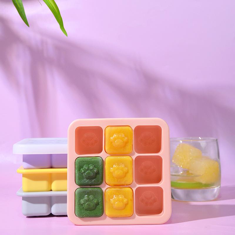 製氷皿 簡単取り出し 猫 肉球型 シリコン製 多機能 ゼリー 離乳食 蒸しケーキ作り 氷保存容器 お菓子 スイーツ