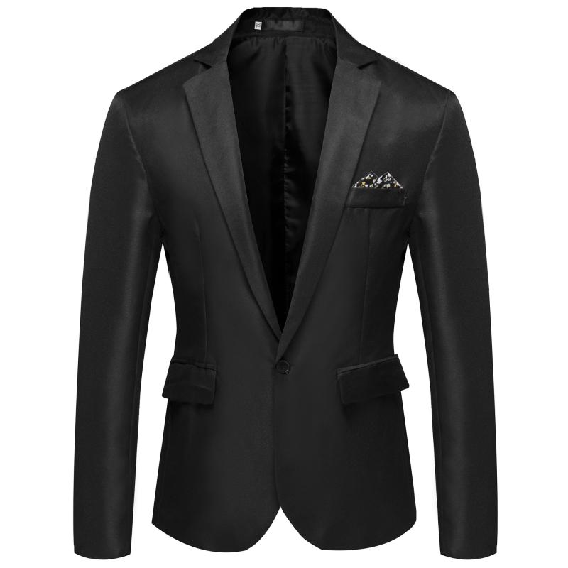 ジャケット メンズ 男性用 形態安定 ウォッシャブル シングルブレスト 1つボタン 長袖 ラペルカラー カジュアル 無地 ポリエステル 綿混素材 オールシーズン ストレートシルエット