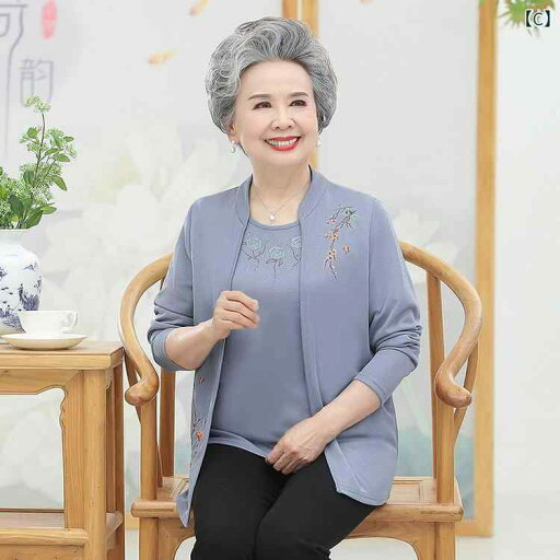 アンサンブル レディース ミセス 上品 春秋 花柄 ラインストーン飾り ポリエステル カーディガン セーター お洒落着