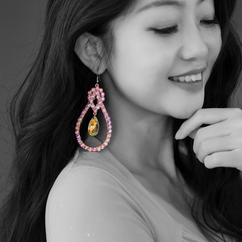 ピアス イヤリング キッズ 女の子 ベリーダンス用 ハンドメイド アレルギー対応 カラフル ラインストー..