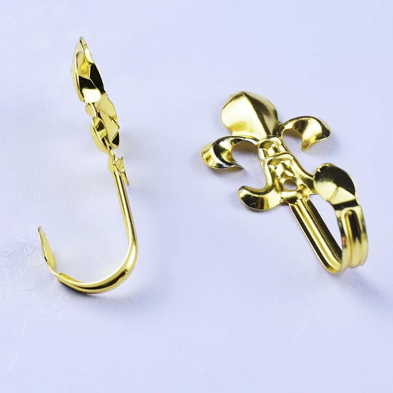 カーテンフック 鉄製 壁掛け 穴あけ固定 新中国式 ヨーロピアン レトロ アンティーク調 装飾 インテリ..