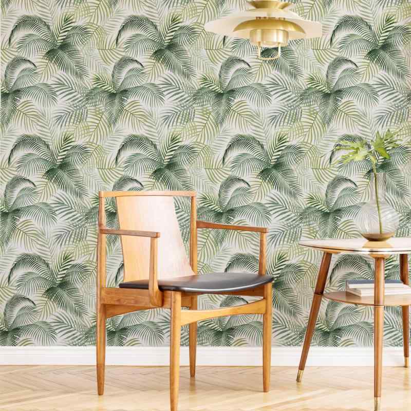 ウォールステッカー 壁紙シール リーフ柄 ボタニカル 爽やか 貼るだけ 粘着式 PVC 防水 モダン おしゃ..