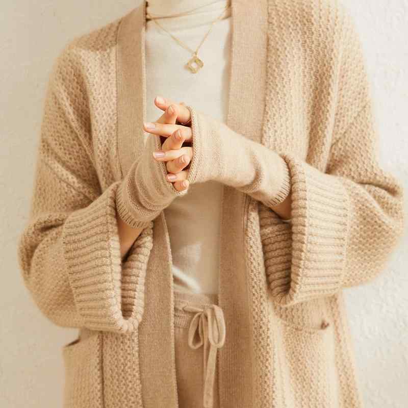 手袋 レディース 純カシミヤ100% 厚手 保温 半指 フィンガーレス 指なし 秋冬 通勤 オフィス ベーシック シンプル おしゃれ 普段使い フリーサイズ