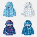 ジャケット 男の子 キッズ 春秋 フード付き フルジップ 防風 ウインドブレーカー ジャンパー パーカー キャラクター柄 かわいい ポリエステル カジュアル 子...